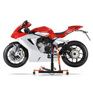 Manøvreringshjelp egnet for MV Agusta F3 675 12-20 oransje - for garasje, sidestativ og hovedstativ, 300 kg