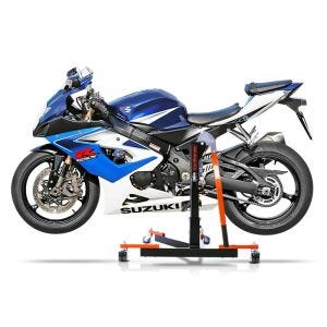 Manøvreringshjelp egnet for Suzuki GSX-R 1000 05-08 oransje - for garasje, sidestativ og hovedstativ, 300 kg
