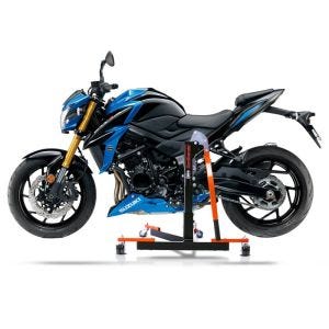 Manøvreringshjelp egnet for Suzuki GSX-S 750 17-21 oransje - for garasje, sidestativ og hovedstativ, 300 kg