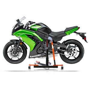 Manøvreringshjelp egnet for Kawasaki ER-6f 12-16 orange - for garasje, sidestativ og hovedstativ, 300 kg