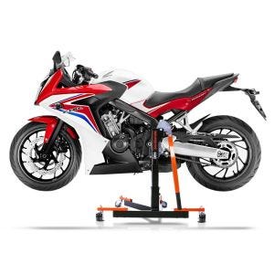 Manøvreringshjelp egnet for Honda CBR 650 F 14-18 oransje - for garasje, sidestativ og hovedstativ, 300 kg