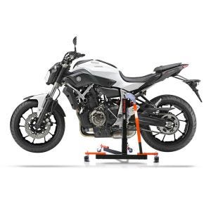 Manøvreringshjelp egnet for Yamaha MT-07 13-24 oransje - for garasje, sidestativ og hovedstativ, 300 kg