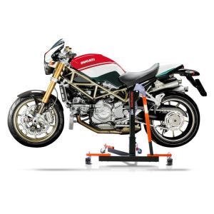 Manøvreringshjelp egnet for Ducati Monster S2R 1000 06-08 oransje - for garasje, sidestativ og hovedstativ, 300 kg