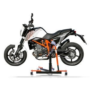 Manøvreringshjelp egnet for KTM 690 Duke 08-19 orange - for garasje, sidestativ og hovedstativ, 300 kg