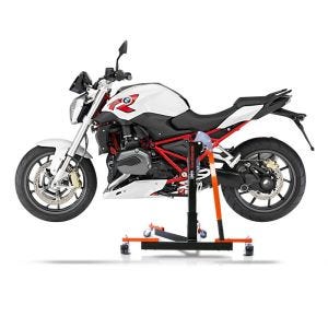 Manøvreringshjelp egnet for BMW R 1200 R 15-18 oransje - for garasje, sidestativ og hovedstativ, 300 kg
