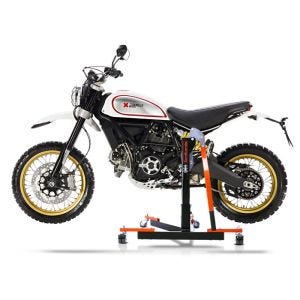 Manøvreringshjelp egnet for Ducati Scrambler Desert Sled 17-22 oransje - for garasje, sidestativ og hovedstativ, 300 kg