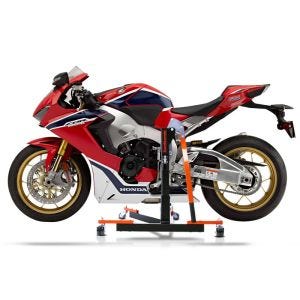 Manøvreringshjelp egnet for Honda CBR 1000 RR Fireblade 17-19 oransje - for garasje, sidestativ og hovedstativ, 300 kg