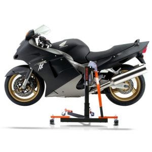 Manøvreringshjelp egnet for Honda CBR 1100 XX 97-07 oransje - for garasje, sidestativ og hovedstativ, 300 kg