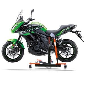 Manøvreringshjelp egnet for Kawasaki Versys 650 06-24 orange - for garasje, sidestativ og hovedstativ, 300 kg