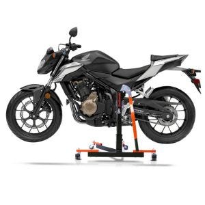 Manøvreringshjelp egnet for Honda CB 500 F 16-18 oransje - for garasje, sidestativ og hovedstativ, 300 kg