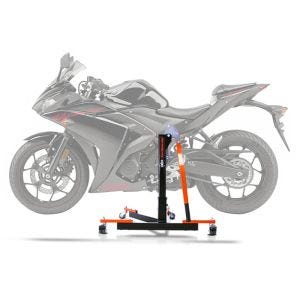 Sentralstativ egnet for Yamaha YZF-R3 15-18 oransje motorsykkeljack ConStands Power-Evo