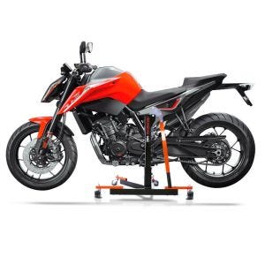 Manøvreringshjelp egnet for KTM 890 / Duke R 20-23 orange - for garasje, sidestativ og hovedstativ, 300 kg