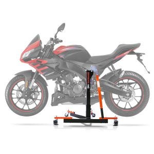 Sentralstativ egnet for Aprilia Tuono 125 17-24 oransje motorsykkeljekk ConStands Power-Evo