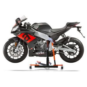 Manøvreringshjelp egnet for Aprilia RS4 125 / RS 125 11-24 oransje - for garasje, sidestativ og hovedstativ, 300 kg