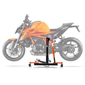 Sentralstativ egnet for KTM 1390 Super Duke R / EVO 24-25 oransje motorsykkeljekk ConStands Power-Evo