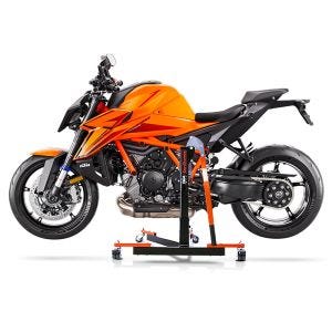 Manøvreringshjelp egnet for KTM 1390 Super Duke R / EVO 2024 orange - for garasje, sidestativ og hovedstativ, 300 kg