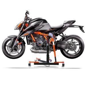 Manøvreringshjelp egnet for KTM 1290 Super Duke R 20-23 orange - for garasje, sidestativ og hovedstativ, 300 kg