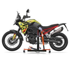 Manøvreringshjelp egnet for BMW F 900 GS/ Adventure 2024 oransje - for garasje, sidestativ og hovedstativ, 300 kg