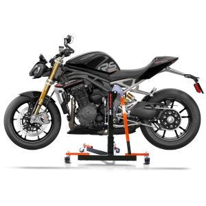 Manøvreringshjelp egnet for Triumph Speed Triple 1200 RS 21-24 oransje - for garasje, sidestativ og hovedstativ, 300 kg
