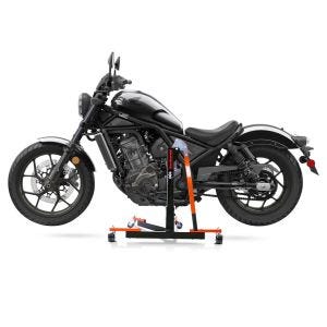Manøvreringshjelp egnet for Honda Rebel 1100 CMX 21-24 oransje - for garasje, sidestativ og hovedstativ, 300 kg