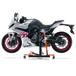Manøvreringshjelp egnet for Suzuki GSX-8R 2024 oransje - for garasje, sidestativ og hovedstativ, 300 kg