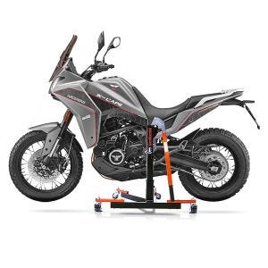 Manøvreringshjelp egnet for Moto Morini X-Cape 650 21-24 oransje - for garasje, sidestativ og hovedstativ, 300 kg