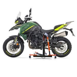 Manøvreringshjelp egnet for Benelli TRK 702 23-24 oransje - for garasje, sidestativ og hovedstativ, 300 kg