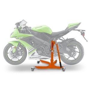 Sentralstativ egnet for Kawasaki ZX-10R 08-10 oransje motorsykkeljekk ConStands Power-Classic