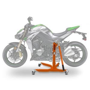 Sentralstativ egnet for Kawasaki Z 1000 14-20 oransje motorsykkeljekk ConStands Power-Classic