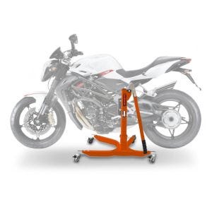 Sentralstativ egnet for MV Agusta Brutale 1078 RR 2009 oransje motorsykkeljekk ConStands Power-Classic