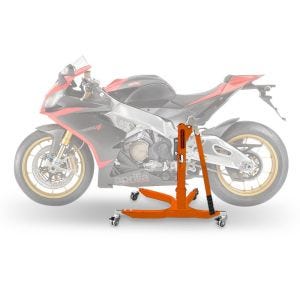 Sentralstativ egnet for Aprilia RSV4 09-14 oransje motorsykkeljekk ConStands Power-Classic