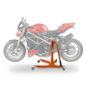 Sentralstativ egnet for Ducati Streetfighter 848 11-15 oransje motorsykkeljekk ConStands Power-Classic