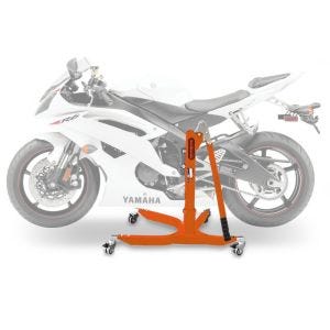 Sentralstativ egnet for Yamaha YZF-R6 06-20 oransje motorsykkeljekk ConStands Power-Classic
