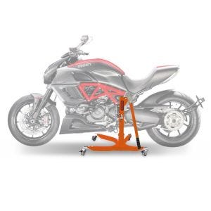 Sentralstativ egnet for Ducati Diavel 11-18 oransje motorsykkeljekk ConStands Power-Classic
