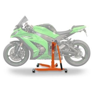Sentralstativ egnet for Kawasaki ZX-10R 11-15 oransje motorsykkeljekk ConStands Power-Classic