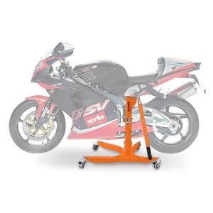 Sentralstativ egnet for Aprilia RSV Mille 98-03 oransje motorsykkeljekk ConStands Power-Classic