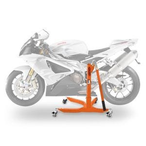Sentralstativ egnet for Aprilia RSV 1000 R (Mille) 04-10 oransje motorsykkeljekk ConStands Power-Classic