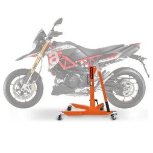 Sentralstativ egnet for Aprilia Dorsoduro 900 17-20 oransje motorsykkeljekk ConStands Power-Classic
