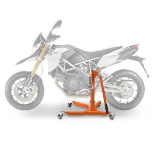 Sentralstativ egnet for Aprilia Dorsoduro 1200 11-16 oransje motorsykkeljekk ConStands Power-Classic