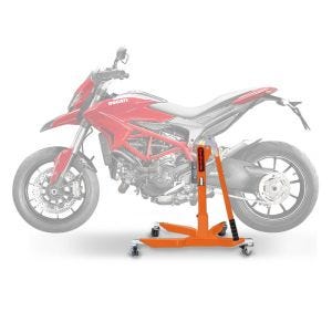 Sentralstativ egnet for Ducati Hypermotard 821 13-15 oransje motorsykkeljekk ConStands Power-Classic