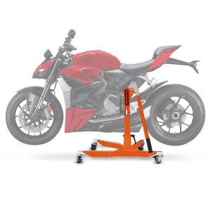 Sentralstativ egnet for Ducati Streetfighter V2 22-24 oransje motorsykkeljekk ConStands Power-Classic
