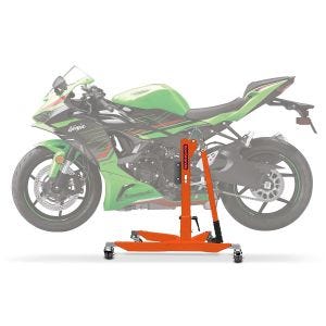 Sentralstativ egnet for Kawasaki Ninja ZX-6R 2024 oransje motorsykkeljekk ConStands Power-Classic