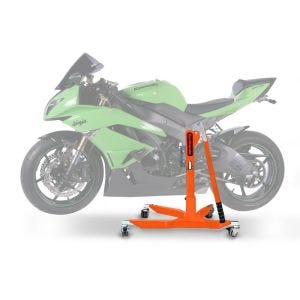Sentralstativ egnet for Kawasaki ZX-6R 09-20 oransje motorsykkeljekk ConStands Power-Classic