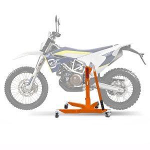 Sentralstativ egnet for Husqvarna 701 Enduro 16-24 oransje motorsykkeljekk ConStands Power-Classic