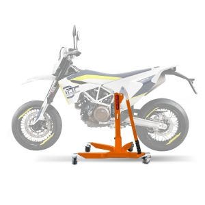 Sentralstativ egnet for Husqvarna 701 Supermoto 15-24 oransje motorsykkeljekk ConStands Power-Classic