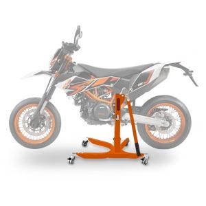Sentralstativ egnet for KTM 690 SMC / R 08-16 oransje motorsykkeljekk ConStands Power-Classic
