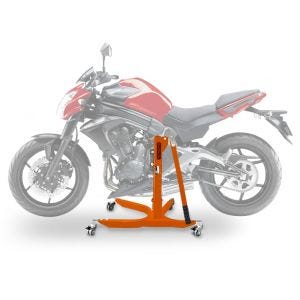 Sentralstativ egnet for Kawasaki ER-6n 12-16 oransje motorsykkeljekk ConStands Power-Classic