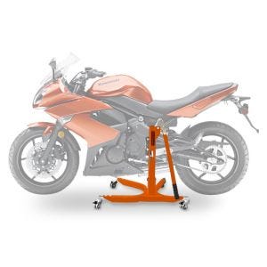 Sentralstativ egnet for Kawasaki ER-6f 06-11 oransje motorsykkeljekk ConStands Power-Classic