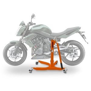 Sentralstativ egnet for Kawasaki ER-6n 05-11 oransje motorsykkeljekk ConStands Power-Classic