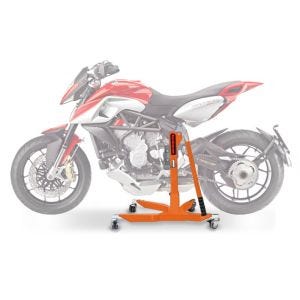 Sentralstativ egnet for MV Agusta Rivale 13-18 oransje motorsykkeljekk ConStands Power-Classic